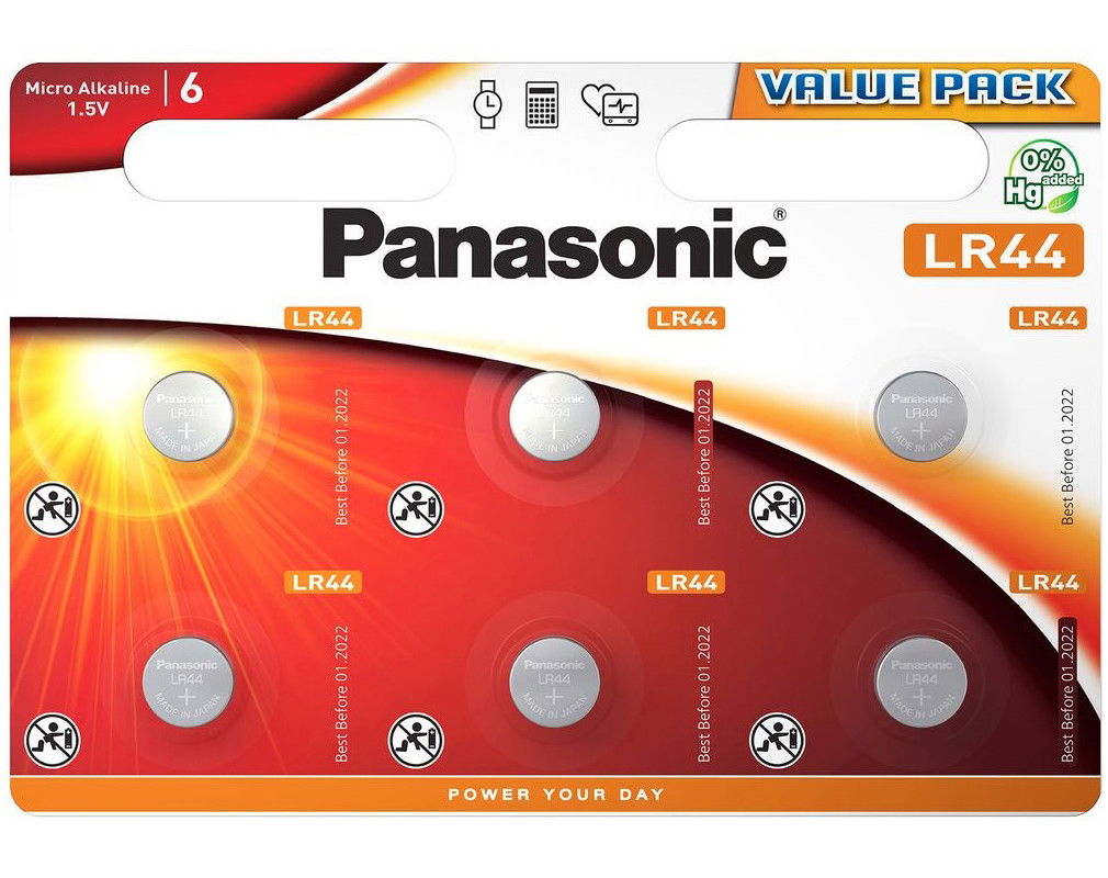 Panasonic LR-44EL/6BP alkáli gombelem, 6 db/bliszter termék fő termékképe