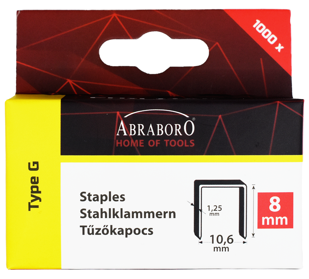 Abraboro CHILITAC G-11 típusú tűzőkapocs, 12 / 10.6 / 1.25 mm, 1000 db/csomag termék fő termékképe