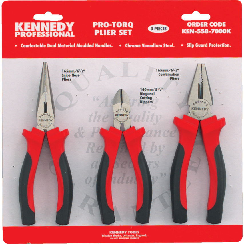 KENNEDY Pro-Torq kényelmes fogású fogókészlet, 3 részes termék fő termékképe