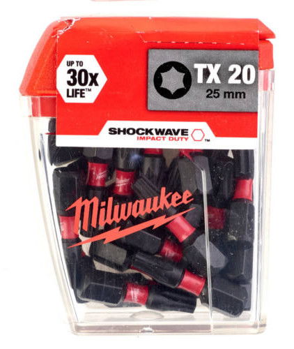 Milwaukee Shockwave Impact Duty™ csavarozó bit, 25 mm, TX 20, 25 db/csomag termék fő termékképe