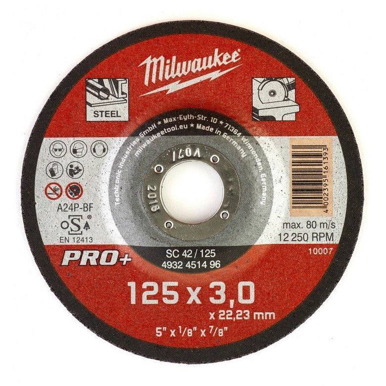 Milwaukee SC 42/125 PRO+ fémvágó tárcsa, hajlított, 125x3.0 mm termék fő termékképe